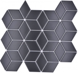 Mosaico azulejo cerámica mosaico combinación 3D cubo uni negro mate baño cocina pared MOS13-POV5_f