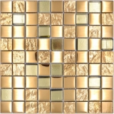 Mosaico mosaico de vidrio combi EP oro cocina splashback baño MOS88-XCG03_f