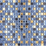 Mosaico de azulejos de vidrio de piedra natural de mosaico de piedra EP mezcla de oro negro baño cocina MOS92-650_f