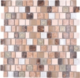 Mosaico de vidrio Estera de mosaico Borde de mosaico Piedra de mosaico Emperador de cerámica de resina MOS85-2FD