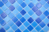Muestra de mano mosaico azulejo mosaico de vidrio Classic Mix mezcla de vidrio azul 4F aglomerado con papel mosaico de piscina mosaico de piscina MOS210-PA335_m