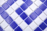 Muestra de mano mosaico azulejo frontera vidrio blanco azul oscuro papel pegado piscina mosaico piscina mosaico MOSMB-BO16P_m