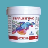 Litokol STARLIKE EVO 320 AZZURRO CARAIBI azzurro azul III Mortero adhesivo de resina epoxi Cubo de 5 kg