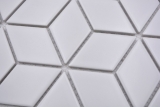 Muestra de mano mosaico azulejo cerámica mosaico combinación 3D cubo uni blanco mate azulejo backsplash cocina MOS13-POV4_m