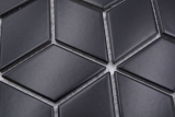 Muestra de mano mosaico azulejo cerámica mosaico combinación 3D cubo uni negro mate baño cocina pared MOS13-POV5_m