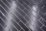 Muestra de mano mosaico azulejo Mosaicos autoadhesivos compuesto piedra natural Nero pared cocina MOS200-4M82_m
