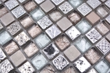 Muestra de mano mosaico azulejo vidrio piedra natural mosaico resina acero mezcla EP gris cocina baño pared MOS92-680_m