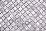 Muestra de mano mosaico azulejo mosaico de vidrio combi retro madera marrón claro azulejo backsplash cocina MOS78-W79_m