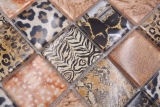 Muestra de mano mosaico azulejo mosaico de vidrio combi bosque marrón baño cocina splashback MOS78-W68_m