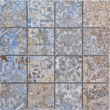 Mosaico de cerámica gres porcelánico fuerte multicolor mate pared suelo cocina baño ducha MOS16-71CV