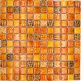 Mosaico de vidrio mosaico azulejo naranja brillante serpiente pared cocina baño ducha MOS68-WL44