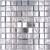 Mosaico de vidrio mosaico azulejo electrochapado plata metal cocina backsplash MOS88-XCB5