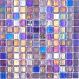 Piscina mosaico piscina mosaico de vidrio azul púrpura multicolor iridiscente pared suelo cocina baño ducha MOS220-P55255