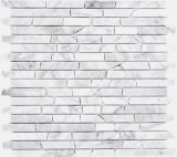 Azulejos de mosaico de piedra natural mármol blanco carrara look mate pared suelo cocina baño ducha MOS40-Brick2000