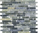 Azulejos de mosaico de piedra natural mármol verde mate pared suelo cocina baño ducha MOS40-0407