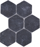 Azulejos de mosaico de piedra natural mármol negro mate pared suelo cocina baño ducha MOS42-HX143