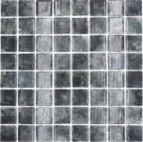 Piscina mosaico piscina mosaico de vidrio mosaico negro antracita iridiscente pared suelo cocina baño ducha MOS220-P56383_f