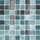 Piscina mosaico piscina mosaico de vidrio verde antracita iridiscente pared suelo cocina baño ducha MOS220-P56388_f