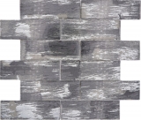 Azulejo de mosaico de vidrio negro con plata brillante pared cocina baño ducha MOS88-SW02_f