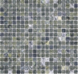 Mosaico de piedra natural de mármol verde mate pared piso cocina baño ducha MOS38-15-407_f
