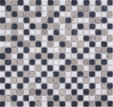 Mosaico de piedra natural de mármol beige gris negro mate pared piso cocina baño ducha MOS38-15-1125_f