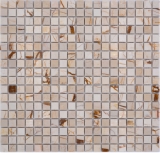 Mosaico de piedra natural de mármol crema de oro pulido piso de la pared cocina baño ducha MOS38-15-2807_f