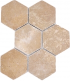 Azulejos de mosaico de piedra natural travertino nogal mate pared suelo cocina baño ducha MOS42-HX144_f