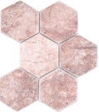 Azulejos de mosaico de piedra natural travertino rojo mate pared suelo cocina baño ducha MOS42-HX145_f