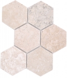 Azulejos de mosaico de piedra natural travertino beige mate pared suelo cocina baño ducha MOS42-HX146_f