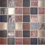 Mosaico de cerámica multicolor mate pared cocina baño ducha MOS24-1235_f