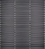 Cerámica mosaico mosaico varillas negro mate pared cocina baño ducha MOS24-CG01_f