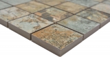 Mano patrón de cerámica mosaico de gres porcelánico beige marrón verde mate pared piso cocina baño ducha MOS14-47CB_m