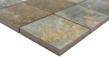 Muestra de mano cerámica mosaico porcelana gres beige marrón gris verdoso mate pared suelo cocina baño ducha MOS16-71CB_m