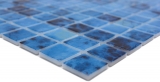 Muestra de mano piscina mosaico piscina mosaico de vidrio azul iridiscente brillante pared suelo cocina baño ducha MOS220-P56255_m