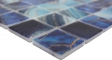 Muestra de mano piscina mosaico piscina mosaico de vidrio azul real iridiscente brillante pared suelo cocina baño ducha MOS220-P56384_m