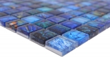 Muestra de mano mosaico de vidrio mosaico azulejo azul brillante Pájaro pared cocina baño ducha MOS68-WL74_m
