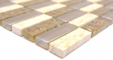 Muestra de mano piedra natural mosaico de vidrio beige brillante pared cocina baño ducha - MOS87-SM128_m