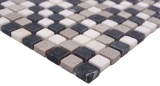 Muestra de la mano de piedra natural mosaico de mármol beige gris negro mate pared piso cocina baño ducha MOS38-15-1125_m