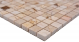 Muestra de mano piedra natural mosaico mármol crema dorado pulido pared suelo cocina baño ducha MOS38-15-2807_m