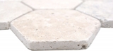 Muestra de mano azulejos de mosaico de piedra natural travertino beige mate pared suelo cocina baño ducha MOS42-HX146_m