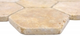 Muestra de mano azulejos de mosaico de piedra natural travertino amarillo dorado mate pared suelo cocina baño ducha MOS42-HX151_m
