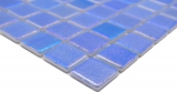 Muestra de mano piscina mosaico piscina mosaico de vidrio mosaico azul iridiscente multicolor brillante pared cocina baño ducha MOS220-P55252_m