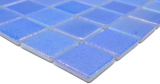 Muestra de mano piscina mosaico piscina mosaico de vidrio mosaico azul iridiscente multicolor brillante pared suelo cocina baño ducha MOS220-P55382_m