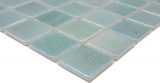 Muestra de mano piscina mosaico piscina mosaico de vidrio verde pastel iridiscente multicolor brillante pared suelo cocina baño ducha MOS220-P55383_m