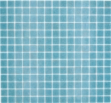 Azulejo de mosaico de vidrio Azul Pastel Gris Clásico pegado con papel - MOS200-A52