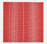 Cerámica mosaico varillas retro 50s 60s correas rojo brillante MOS24-BM7