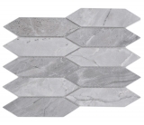 Mosaico cerámico hexágono aspecto piedra alargado gris claro mate MOS13-L0206