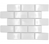 Mosaico cerámico Metro Sybway composite uni blanco brillante MOS26-238