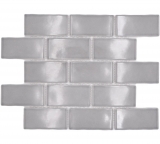 Mosaico cerámico Metro Sybway composite uni stone gris claro brillante MOS26-345