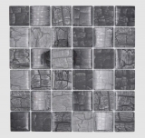 Azulejo de mosaico de vidrio aspecto piedra gris bosque gris oscuro MOS88-88P